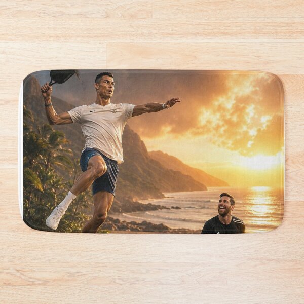 Item preview, Ronaldo and Messi Epic Beach Pickleball Match Desk Mat designed and sold by mo-carnival.