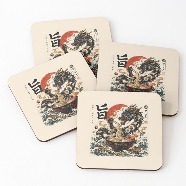 Item preview, Dragon of the Ramen Sea – Japanese Ukiyo-e Inspired Noodle Warrior designed and sold by AM*ART.
