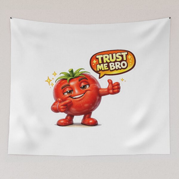 Item preview, Funny Cartoon Tomato Trust Me Bro Sticker Design designed and sold by Bhinfy.
