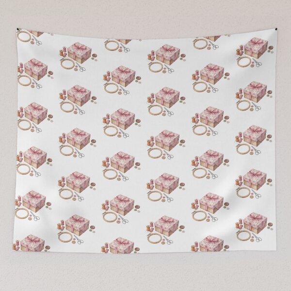 Item preview, Sewing Kit Box Craft Supplies Illustration designed and sold by AillustriaAK.