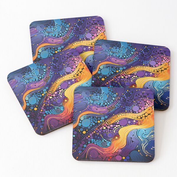 Item preview, Aboriginal Inspired Dot Art - Abstract Waves Purple Pattern designed and sold by GrinGalore.