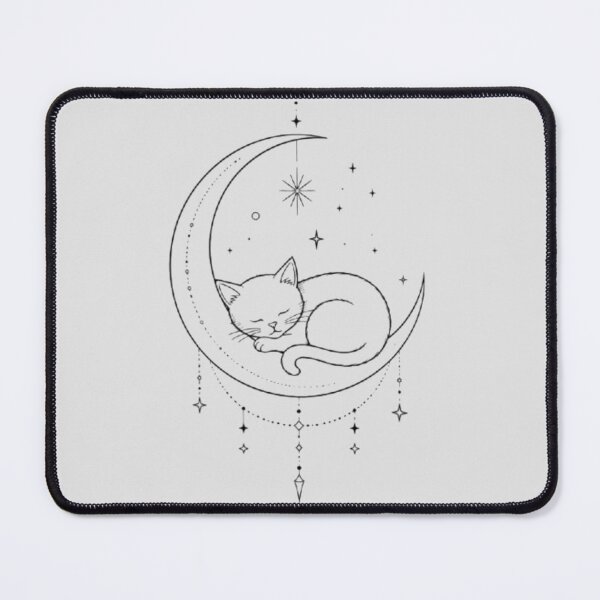 Item preview, Sleeping Moon Cat | Minimalist Boho Celestial Line Art T-Shirt designed and sold by YoussefKaido01.