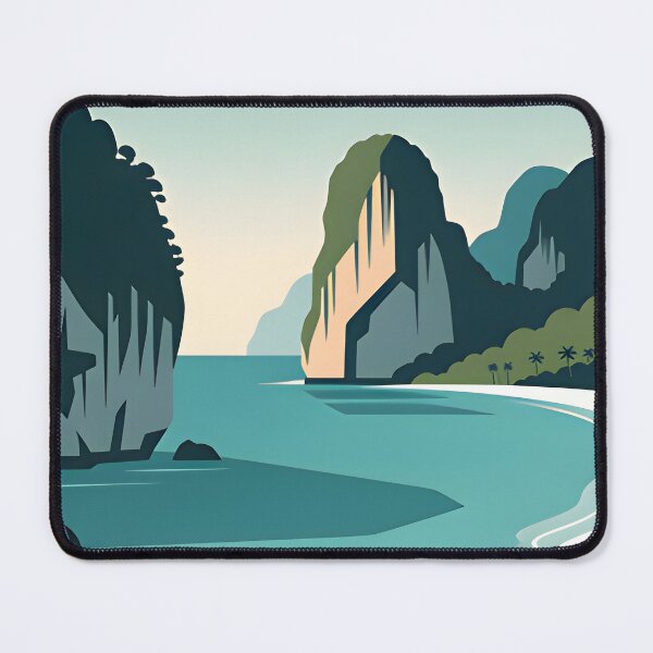 Item preview, Railay Beach Thailand Vintage Travel Poster Tropical Coastal Wall Art designed and sold by Spirit of Siam.