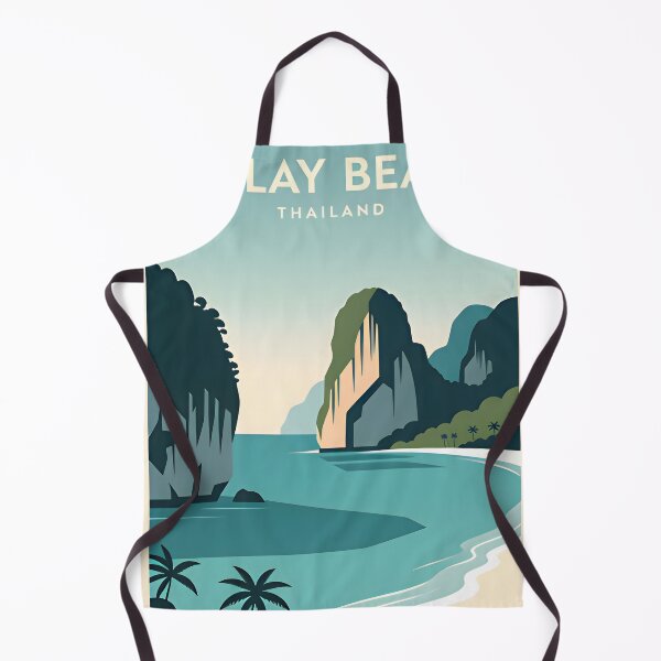 Item preview, Railay Beach Thailand Vintage Travel Poster Tropical Coastal Wall Art designed and sold by Spirit of Siam.