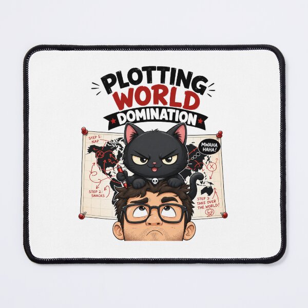 Item preview, Plotting World Domination Black Cat Dad Funny T-Shirt designed and sold by Ashley critters.