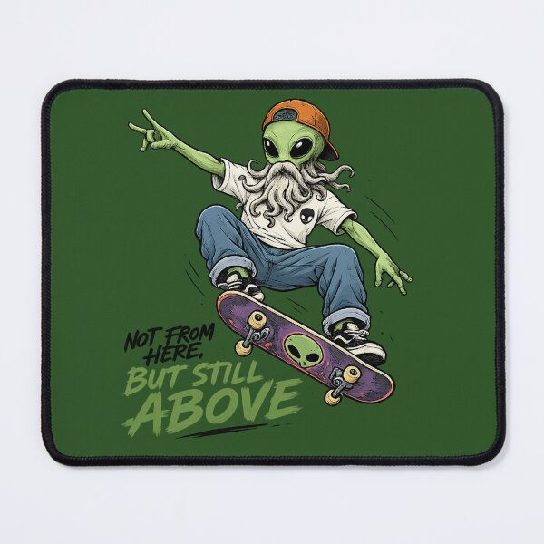 Item preview, Skateboarding Alien with Cosmic Beard designed and sold by lungpleecha.