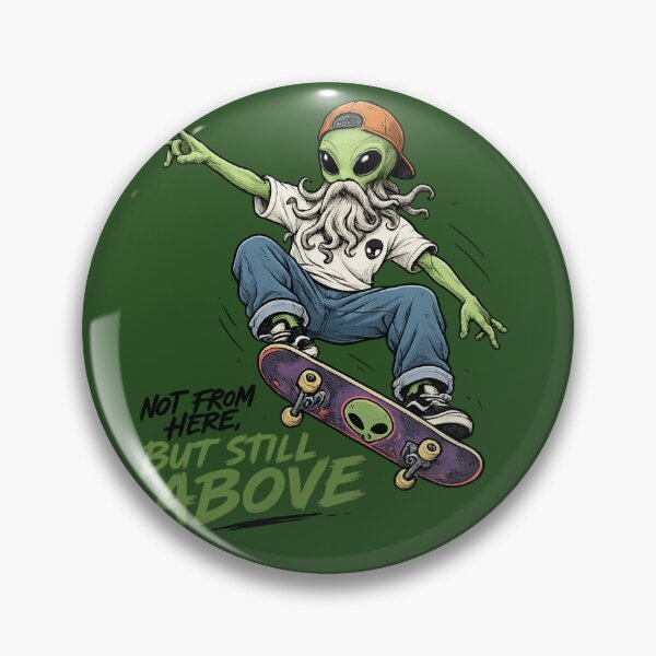 Item preview, Skateboarding Alien with Cosmic Beard designed and sold by lungpleecha.