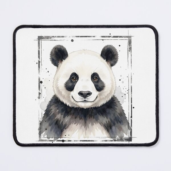 Item preview, Watercolor Panda Bear Illustration with Grunge Frame designed and sold by Marcu Ioachim.