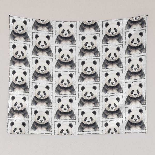 Item preview, Watercolor Panda Bear Illustration with Grunge Frame designed and sold by Marcu Ioachim.