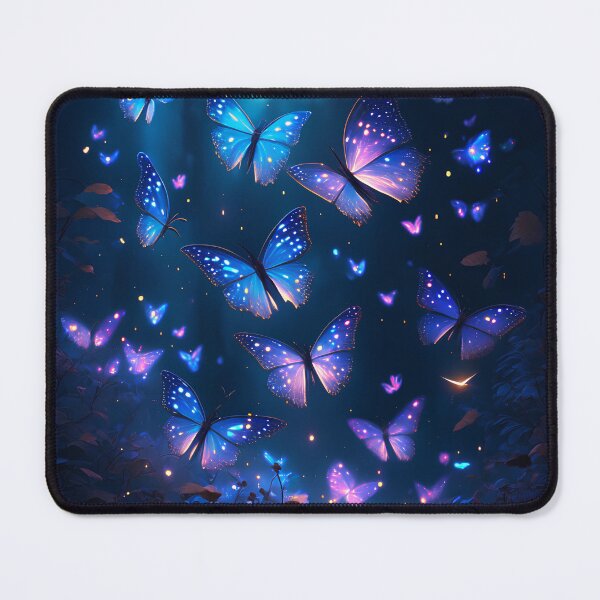 Item preview, Magical Glowing Butterfly Forest Night Scene Fantasy Art designed and sold by stylishdzign.