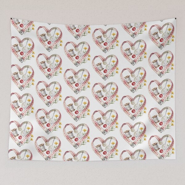 Item preview, Measuring Tape Heart Sewing Illustration designed and sold by AillustriaAK.