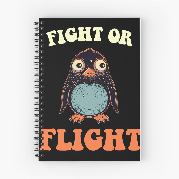 Item preview, Funny Penguin Fight or Flight Anxious Social Anxiety Retro T-Shirt - Stressed Penguin Wavy Text Meme designed and sold by VectorForge.