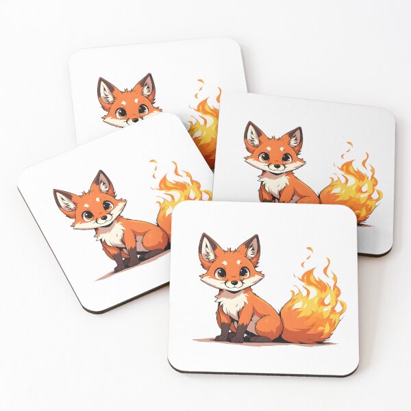 Item preview, Cute Fire-Tailed Fox Cub – Magical Cartoon Fantasy Illustration designed and sold by Karolina’s Cozy Creations.