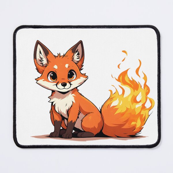 Item preview, Cute Fire-Tailed Fox Cub – Magical Cartoon Fantasy Illustration designed and sold by Karolina’s Cozy Creations.
