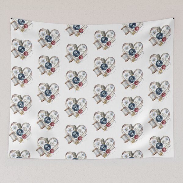 Item preview, Measuring Tape Heart Sewing Illustration designed and sold by AillustriaAK.