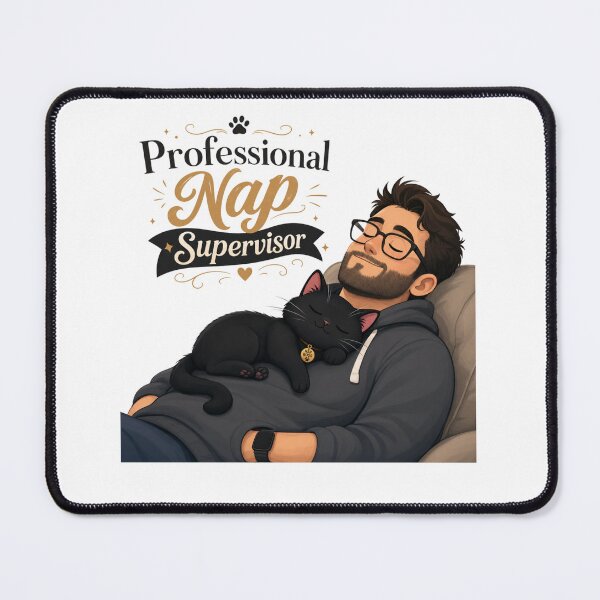 Item preview, Professional Nap Supervisor Black Cat Dad Kawaii T-Shirt designed and sold by Ashley critters.