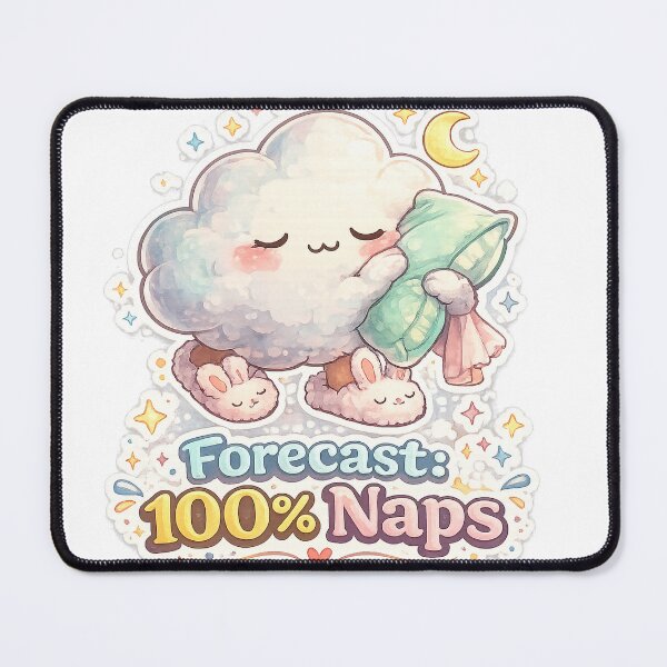 Item preview, Forecast: 100% Naps – Cute Sleepy Cloud Cartoon Kawaii T-Shirt designed and sold by NarpLTD.