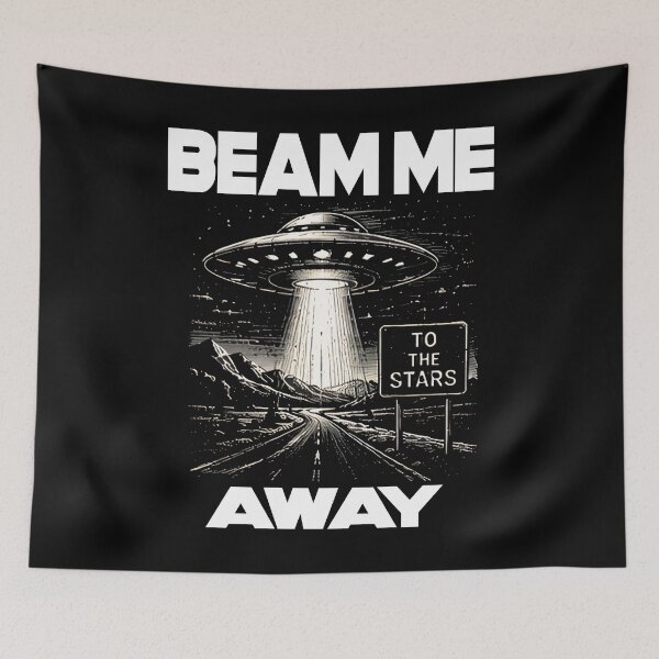 Item preview, Beam Me Away UFO Sci-Fi Alien Spaceship Science Fiction Aliens Extraterrestrials Space Lover designed and sold by Jt41.