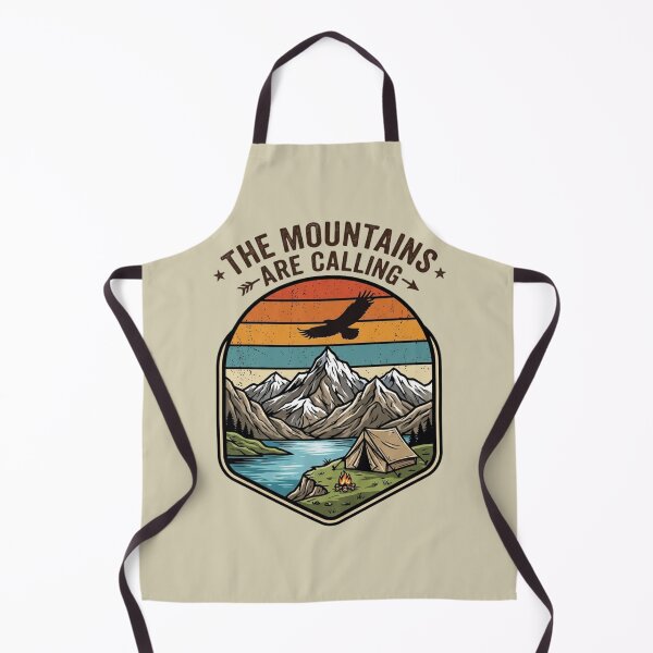 Item preview, The Mountains Are Calling Vintage Retro Camping Sunset Badge designed and sold by PACS0011.