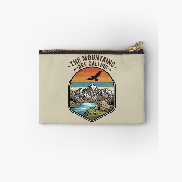 Item preview, The Mountains Are Calling Vintage Retro Camping Sunset Badge designed and sold by PACS0011.