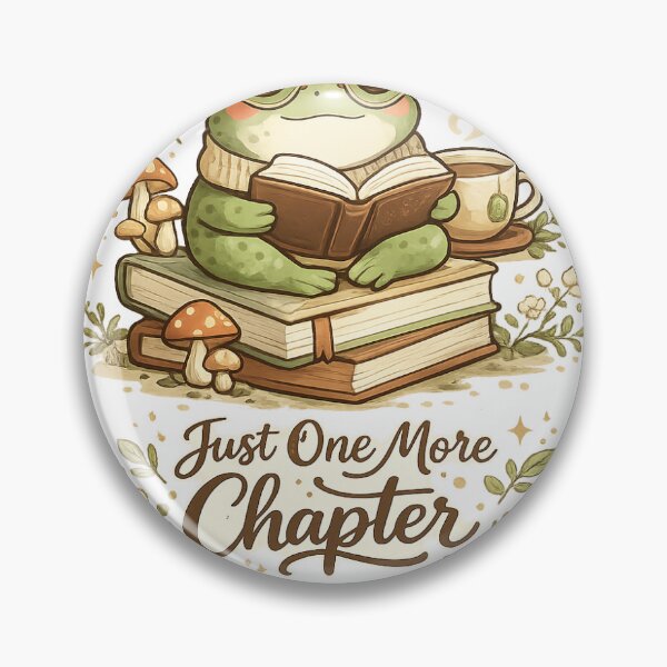Item preview, Just One More Chapter Cute Frog Reading Book Lover Sticker designed and sold by Velori-World.