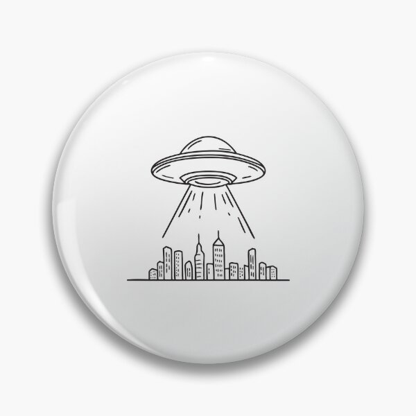 Item preview, Flying Saucer Over Urban Skyline designed and sold by rasagamastore.