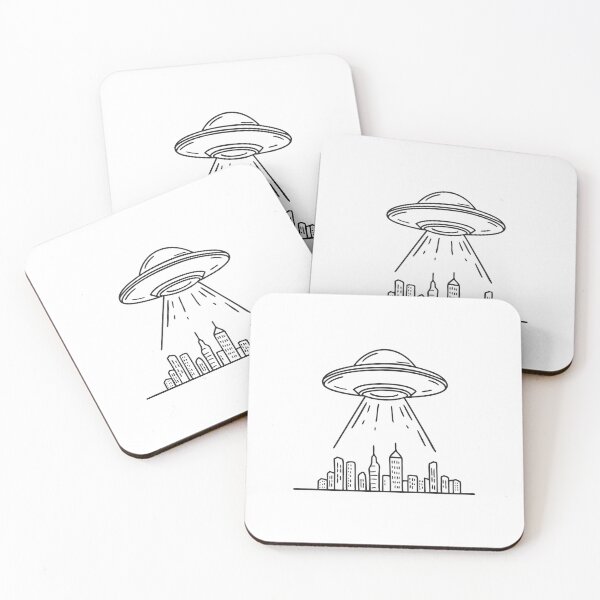 Item preview, Flying Saucer Over Urban Skyline designed and sold by rasagamastore.