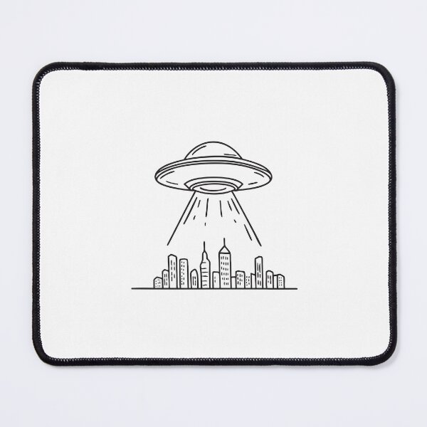 Item preview, Flying Saucer Over Urban Skyline designed and sold by rasagamastore.