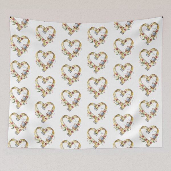 Item preview, Measuring Tape Heart Sewing Illustration designed and sold by AillustriaAK.