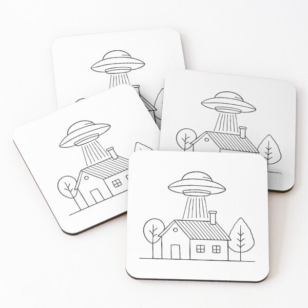 Item preview, UFO Flying Above Farmhouse Roof designed and sold by rasagamastore.