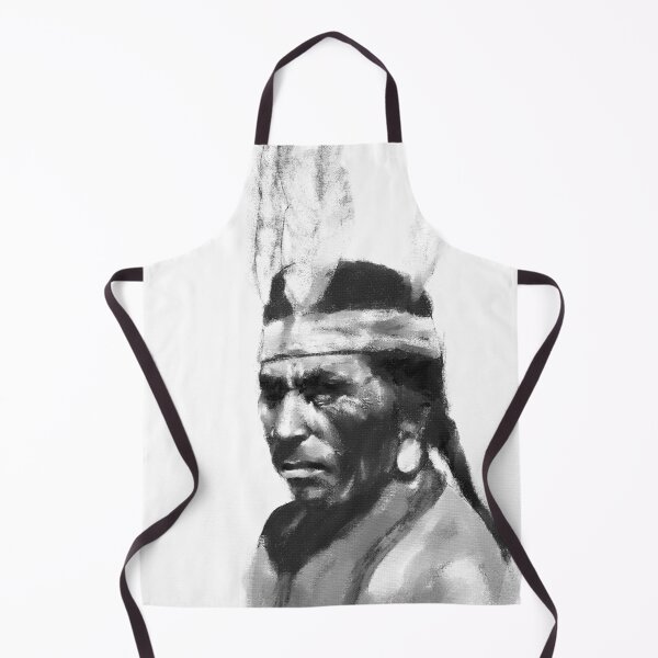 Item preview, Native American Warrior – Monochrome Portrait with Feather Headdress designed and sold by BuckaBaby.