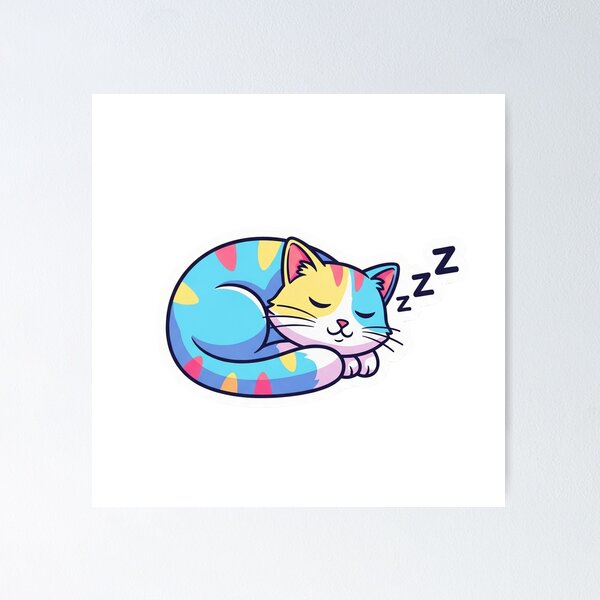 Item preview, Cute sleeping cat designed and sold by D4NC1G3R.