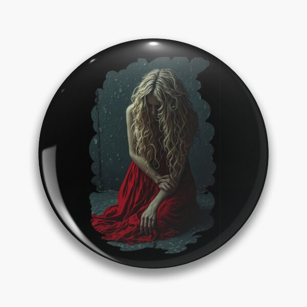 Item preview, Tears at Midnight | Melancholic Woman in Red Gothic Art designed and sold by halibutgoatramb.
