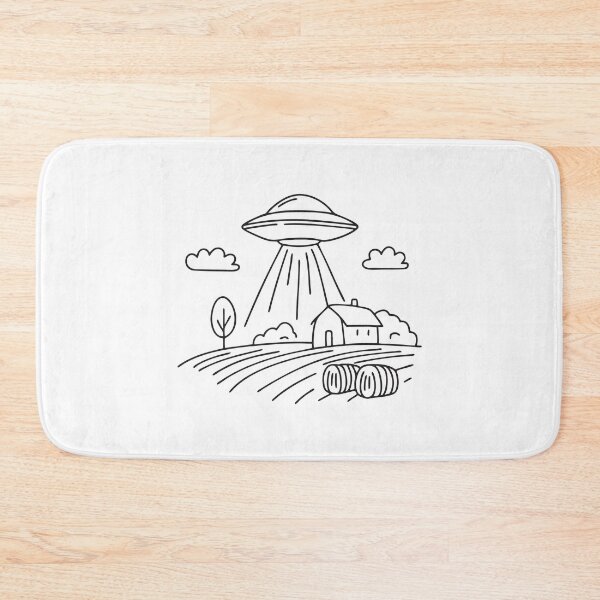 Item preview, UFO Gliding Over Farmhouse designed and sold by rasagamastore.