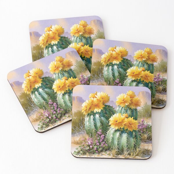Item preview, Blooming Cactus Watercolor | Southwestern Desert Landscape designed and sold by MargaretWiktor.