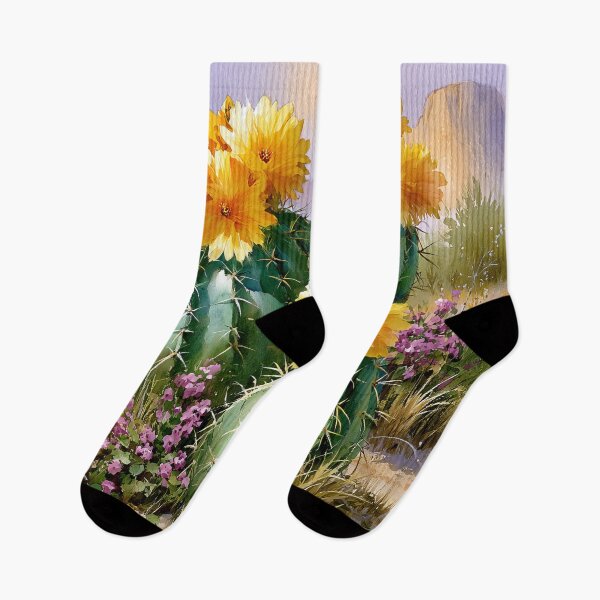 Item preview, Blooming Cactus Watercolor | Southwestern Desert Landscape designed and sold by MargaretWiktor.