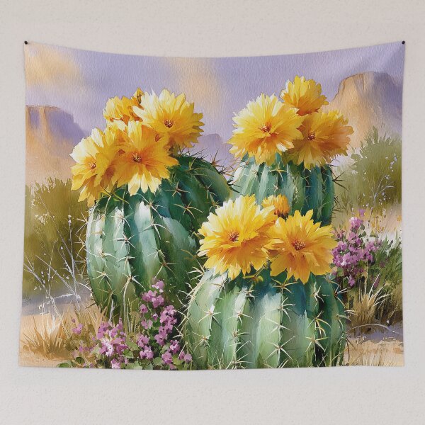 Item preview, Blooming Cactus Watercolor | Southwestern Desert Landscape designed and sold by MargaretWiktor.