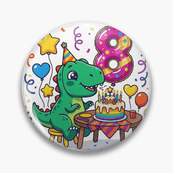 Item preview, 8th T-rex birthday dino lover sitting at the table designed and sold by Tronstell.