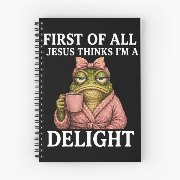 Item preview, First Of All Jesus Thinks I’m A Delight – Funny Christian Frog Faith Humor Design designed and sold by PosiMCreations.