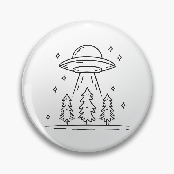 Item preview, UFO Hovering Above Pine Trees designed and sold by rasagamastore.