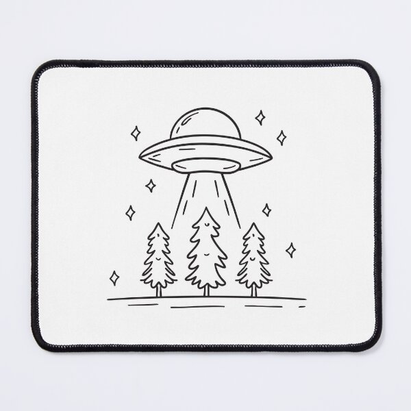 Item preview, UFO Hovering Above Pine Trees designed and sold by rasagamastore.