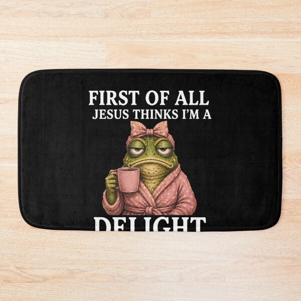 Item preview, First Of All Jesus Thinks I’m A Delight – Funny Christian Frog Faith Humor Design designed and sold by PosiMCreations.