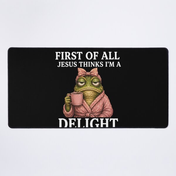 Item preview, First Of All Jesus Thinks I’m A Delight – Funny Christian Frog Faith Humor Design designed and sold by PosiMCreations.