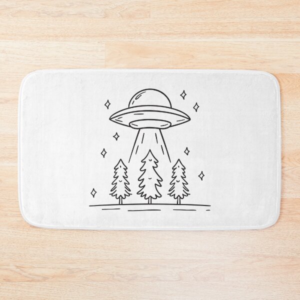 Item preview, UFO Hovering Above Pine Trees designed and sold by rasagamastore.
