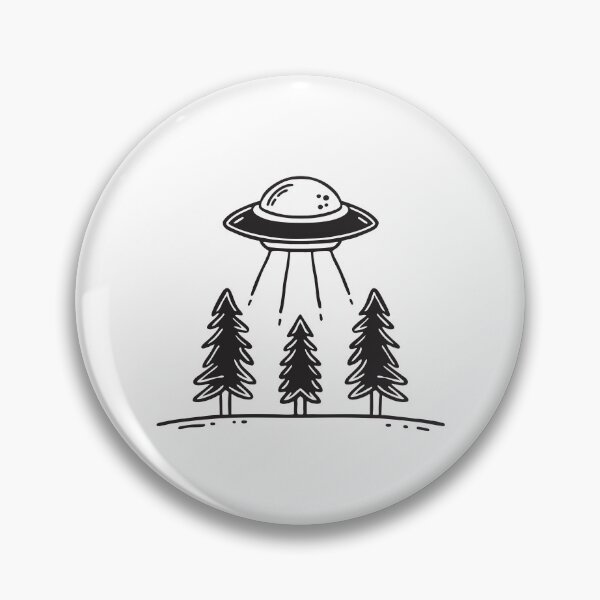 Item preview, UFO Over Pine Forest at Night designed and sold by rasagamastore.
