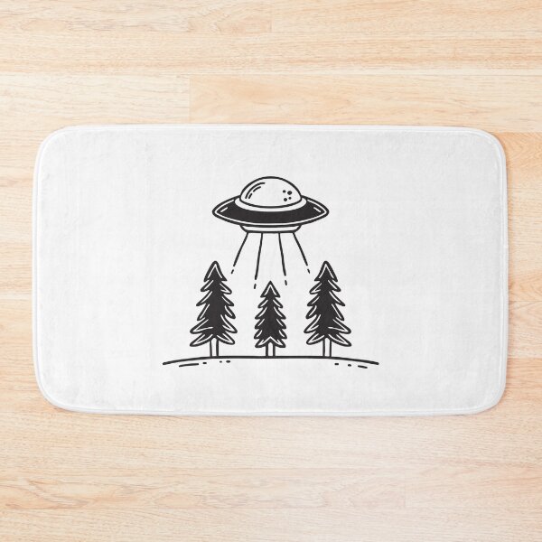Item preview, UFO Over Pine Forest at Night designed and sold by rasagamastore.