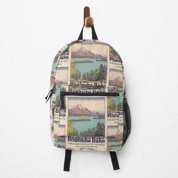 Item preview, Vintage Rhaetian Railway Travel Poster | Art Deco Lake Sils Print | Scenic Swiss Alps | Graubünden Wall Art | Engadin Decor designed and sold by artofuniverse.