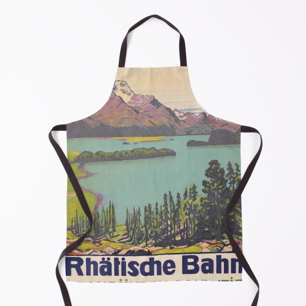 Item preview, Vintage Rhaetian Railway Travel Poster | Art Deco Lake Sils Print | Scenic Swiss Alps | Graubünden Wall Art | Engadin Decor designed and sold by artofuniverse.