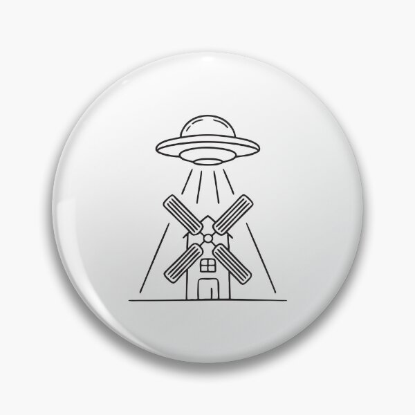 Item preview, UFO Behind Standing Windmill designed and sold by rasagamastore.