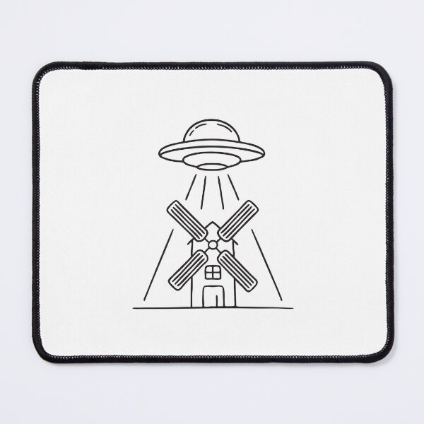 Item preview, UFO Behind Standing Windmill designed and sold by rasagamastore.